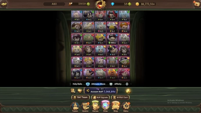 Asia|7M CC|8 LR+8 UR+Many Collab|Elizabeth5/6,Belialuin2/6,QDiane2/6,Elimeli3/6,Meliodas2/6,Sabunak2/6,Etc|Code Only| (SDS2899)