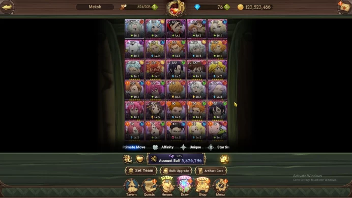 Global|3,8M CC|1 LR+5 UR+Collab(Konosuba,Eminence)|Elizabeth,Thor2/6,ODK,KDiane,Mael,Arthur|Code Only|(SDS2918)