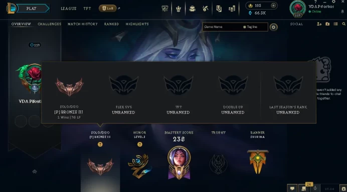 EUW / BRONZE 3 %100WR / 73 Champ / 20 Good Skins(1 Legendary, 6 Epic) / 66.3K BE / S8 ACC / HANDMADE / LIFETIME WARRANTY / FULL ACCES /CHEAP