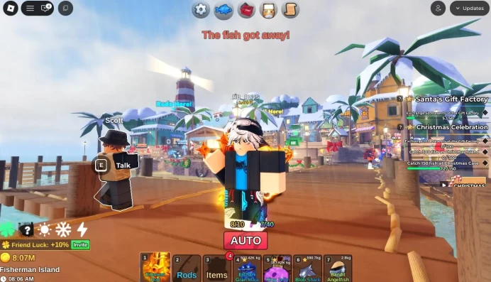Fish It|1 SECRET ROD ELEMENT ROD|4 Mythic Rod(Bamboo,Ghostfinn,Angler,Ares)+Etc|Singularity Bait + Eshark Grand Maja|RBL782
