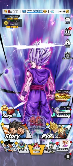 D848-Android-Nice Account-10 UL(Zamasu+SS Goku+Beast Gohan+Hit+SS2 Gohan)+10.800 Chrono Crytal+34 Legends+Vip Equipment+New LL SS2 Gohan,Fusion