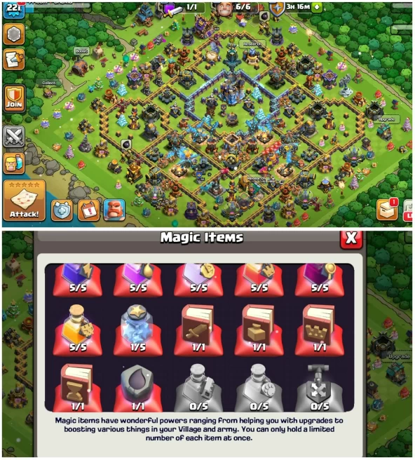 [13 Epic Equipment]||Th18 Best Cheap Account||Heros:100-100-77-75-50||2700 Gems||Lot Of Magic Items|6th Builders|Exp:221
