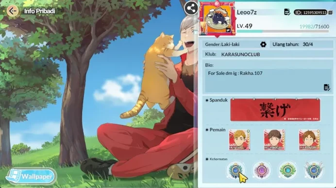 SEA|Lvl 49|5 UR [Motoya+Memo,Atsumu,Osamu,Oikawa,Hirugami] + 14 SSR[Kita,Suna,Akagi,Tanaka,Etc]|Google|Check SS (HFH934)