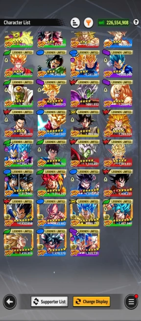 D842-IOS+Android-8 UL(SS4 Vegeta+Cell+SS4 Gogeta+SS2 Gohan+Super Vegito)+55 Legends+Vip Equi+Good Team Future,Fusion,Saga,Universe,GT-Red Zamasu