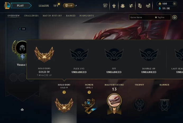 EUW G4- +38LP GAIN- HIGH MMR- 3SKIN-50K B.E-HANDMADE