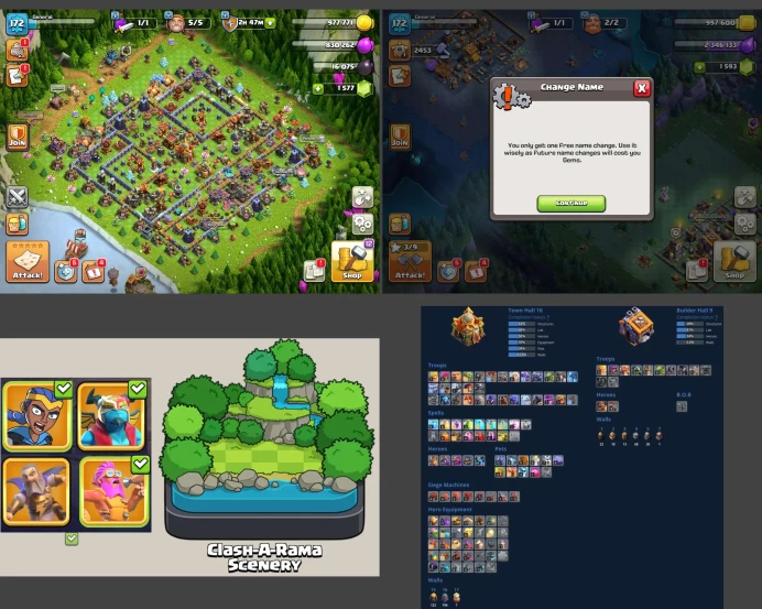 ■TH:16 (+50%) ■Heroes: K80 Q84 P44 W61 C28 ■Skins:5 ■BH:9 ■Full Access ■Instant Delivery ■A7159