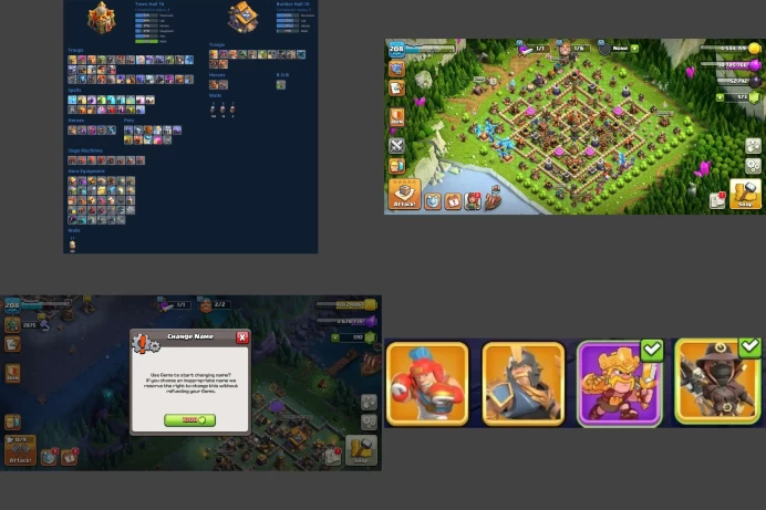 ■TH:16 (+50%) ■Heroes: K53 Q80 P31 W30 C20 ■Skins:4 ■BH:10 ■Full Access ■Instant Delivery ■A7160