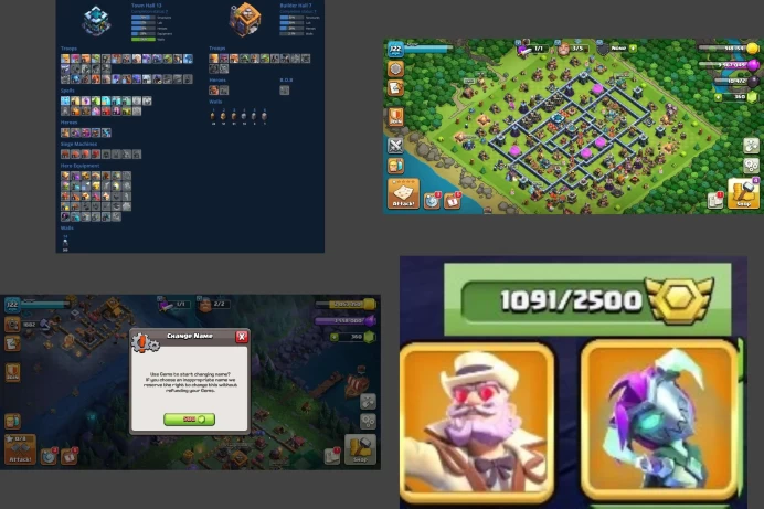 ■TH:13 (+70%) ■Heroes: K59 Q64 P39 W28 C8 ■Skins:2 ■BH:7 ■Full Access ■Instant Delivery ■A7163
