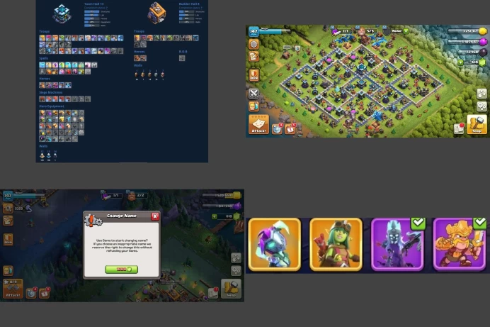 ■TH:13 (+75%) ■Heroes: K55 Q54 P50 W45 C25 ■Skins:4 ■BH:8 ■Full Access ■Instant Delivery ■A7164