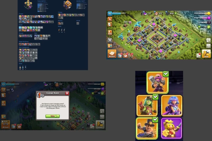 ■TH:14 (+40%) ■Heroes: K55 Q60 P44 W24 C12 ■Skins:5 ■BH:7 ■Full Access ■Instant Delivery ■A7165