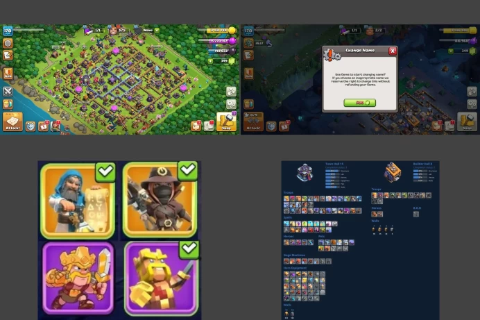 ■TH:15 (+70%) ■Heroes: K78 Q83 P62 W57 C32 ■Skins:4 ■BH:8 ■Full Access ■Instant Delivery ■A7169