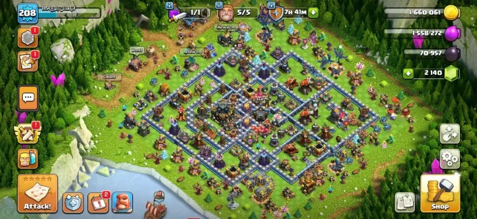 TH 17 - 4 Equipment Epic - Hero High Level - 2140 Gem - Defense High Level - Magic Items