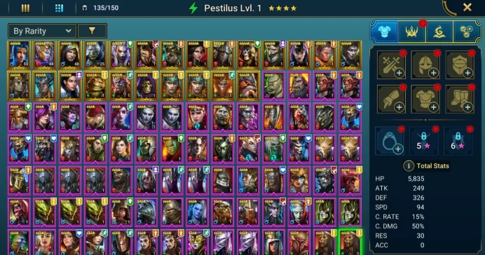 Starter acc with Acrizia : 87k energy / 58 mln coins / Sethallia, Shemnath, Arix, Ninja + 19 Login Legendaries / Geomancer / Coldheart 3x