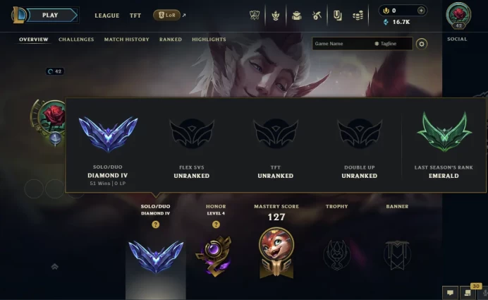 EUW / S15 DIAMOND IV / 51 CHAMPS / 3 SKINS / 51W/29L / 60%+WR / HONOR 4 / CHANGEABLE EMAIL / 5 MIN. 24/7 DELIVERY #L1/99325AR30