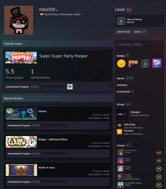 Steam Paid games-216 Game for 2100$-CS2 Prime+5Medals(2019 Service Medal/10Y/5Y/Loyalty Badge/Global Offensive Badge)