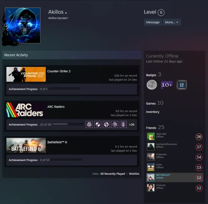 10Game-CS2 Prime 326 hours+4Medals(10Y/5Y/Loyalty Badge/Global Offensive Badge)