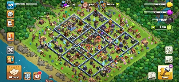 TH 18, 5 Equipment Epic 1 Lv 27, 3500 Gem, Wall High Level, Change Name 500 Gem, Magic Items