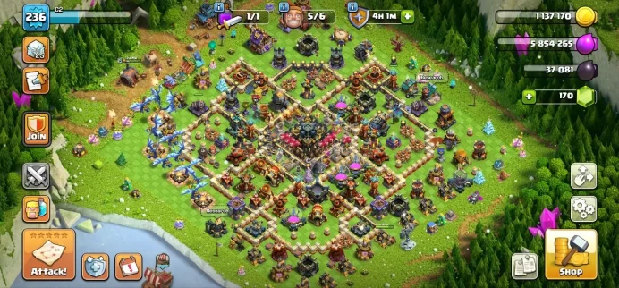 TH 17 Max, Defense Max, Wall Max, Hero Max, Almost Max, 4 Hero Skin, Change Name 500 Gem