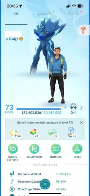 Level 73, 5 Legend IV100, 470 Shiny, 215 Legend, 189 IV 100, 11 Shiny Legend, 50 Shadow Legend