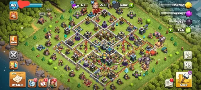 TH14 | Level 165 | BK 54-AQ 62-MP 40-GW 41- RC 12 | Gem 1737 | Code 6257 | Secure account