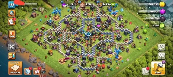 TH13 | Level 183 | BK 56-AQ 62-MP 43-GW 29- RC 13 | Gem 2796 | Code 6258 | Secure account