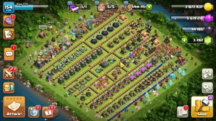 TH 14 - BH 8|Limited Skin|LV 154|HH 8|BK 82,AQ 83,GW 56,MP 51,RC 30|Gems 3282|CN OFF|ProtectOFF|TAKE MAIL(COC1827)
