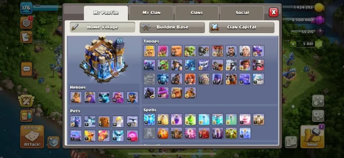 SPECIAL OFFER , VERY CHEAP TH 18 , 5700 GEMS  , BEST HERO , FULL MEDALS & MAGIC , EQUIPMENT MAX ,(150)