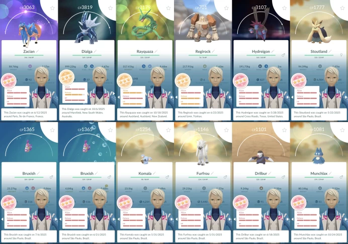 d135# Level 72, 158.3M XP, 15.7M Dust, HUNDO ZACIAN, 96-98IV DIALGA RAYQUAZA REGIROCK, 329 Total Pkm, 27 Hundo, 196 Shiny, 94 Legendary, 7 Shado