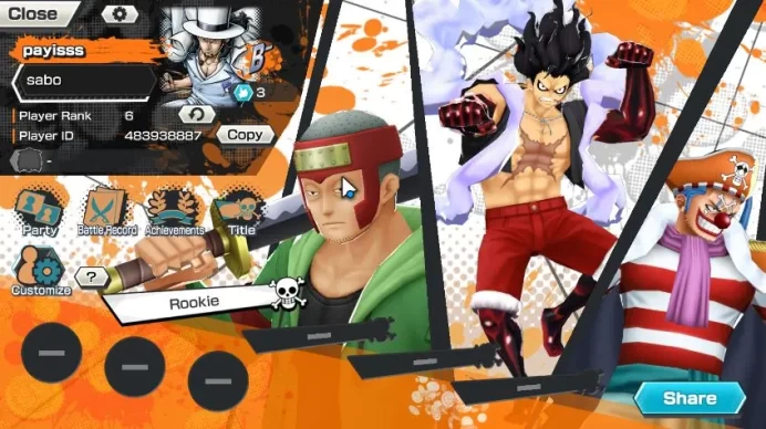 Global|4 META EX|Kid&Law,Monkey D Luffy Gear5,Blackbeard Kuzan,Awakened Rob Lucci|Rank 6|Log Bandai|Check SS(OPBR1532)
