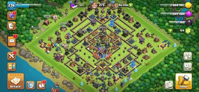 TH 18 Max, TH 17 Full Max, 9 Equipment Epic 4 Lv 27, Defense Max, Wall Max, 7 Hero Skin, Magic item, Hero High Level