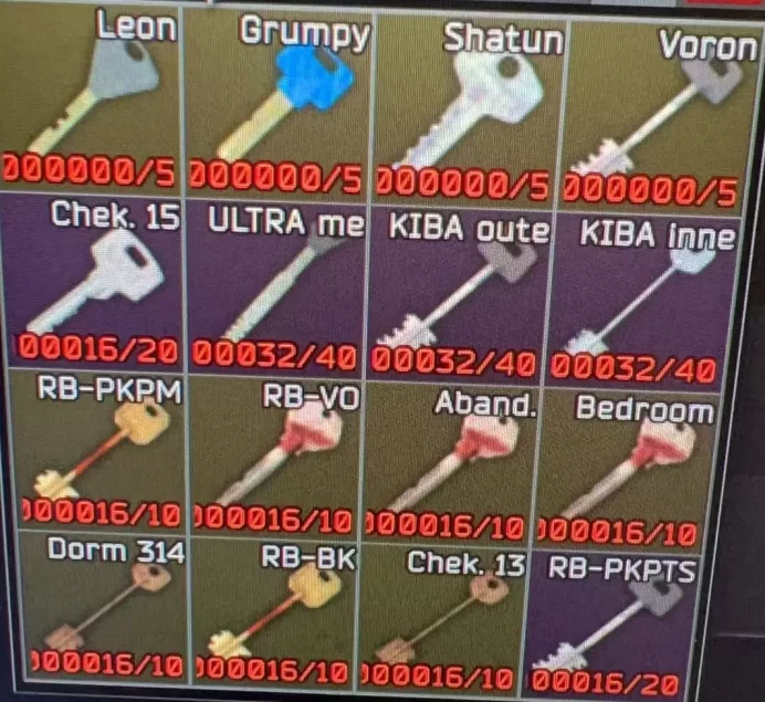 PVE-limited keys pack (unlimited times)- Dorm Room 314 Marked +RB-BK+RB-VO+RB-PKPM+abandoned factory key +Grumpy+Shatun+Leon+Voron+ULTRA ME+klba