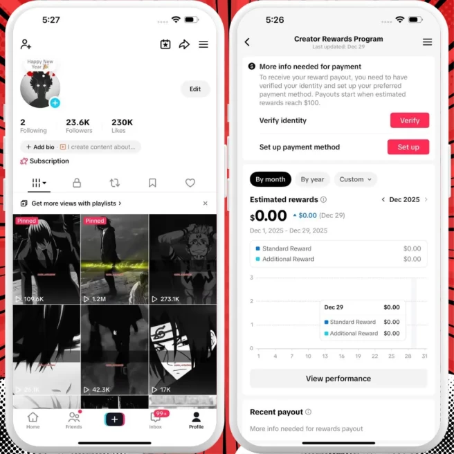 [Discounted] UK Monetized Creator Rewards Program Account | 23K Authentic Followers & 230K Likes | Verified Screenshots + Acc in Good Standing