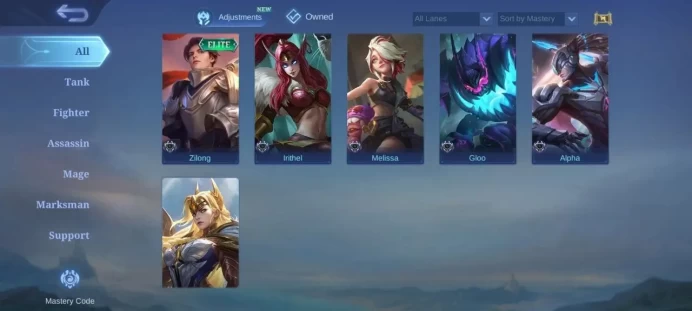 iOS Android - Skins 66 - Heroes 36 - Emblems 70 Max - Diamonds 914 - Code904