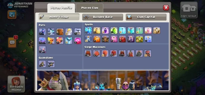 Clash of Clans (Android/ios) SC ID- [Big Sale] TH 18 - Level 230- Heroes(92/100/67/64/50) - Build 10- Cheapest price