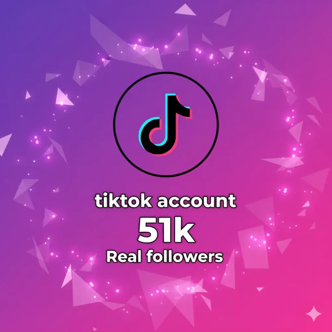TikTok Account 51.5k Followers  , 489.5K Real Likes/Live WorK/ Full access / Full data Change/Live Work