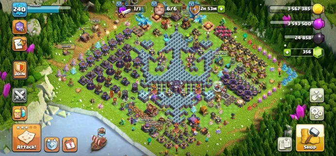 TH 15 Full Max, 4 Equipment Epic, 4 Hero Skin, Defense Max, Wall Max, Hero Skin, Magic Items