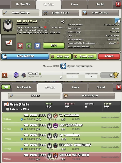 Clan level 14 / Good Name / Very Cheap