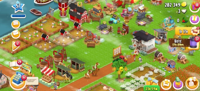 [Code 8685] Level 57 /  Barn 1000 + 400 Silo / Very Cheap