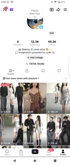 US Monetized Creator Rewards Program Account | 12k Real Followers & 49k Likes | Real screenshots + Full Access + Account in Good Standing