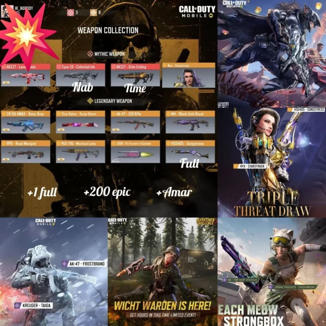 Lv.258 CODM | 3× Mythic AK117 & Type19 | Grim Ending (Limited) | Nyx Legendary | Witch Warden|CA123