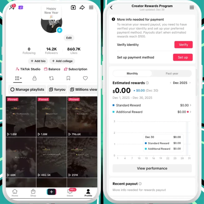 [Discounted] US Monetized Creator Rewards Program Account | 14K Authentic Followers & 855K Likes | Verified Screenshots + Acc in Good Standing