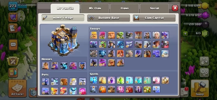 Th_18(XP 273)(28 EQUIPMENT EPIC MAX)(MOST DEF & TROP MAX)(HERO:100/100/92/77/50)(C.N FREE)(LIFTIME WARANTY)