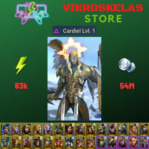 Starter acc with Cardiel : 83k energy / 54 mln coins / Bivald, Arix, Ninja + 18 Login Legendaries / Geomancer, Ursala