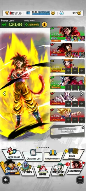 ANDROID+IOS- Team GT+UL ss4 Goku Full+UL ss4 Vegeta 8S+Some Legends Limited+Sparking Good Star+ Have Equipment (D76)