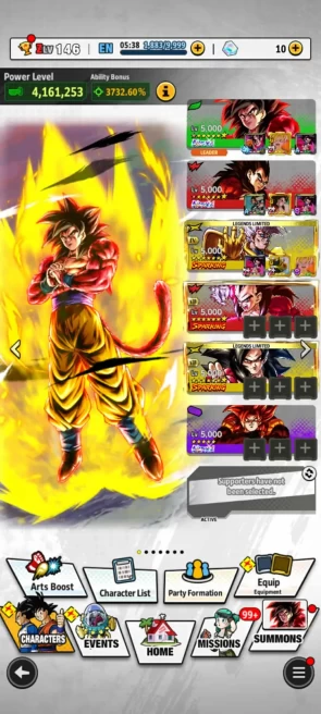 ANDROID+IOS- Nice Team GT+UL ss4 Goku 8S+UL ss4 Vegeta 8s+UL ss4 Gogeta+ LF Baby 2+ss4 Gogeta+ss4 Goku+super 17+ Have Equipment (D79)
