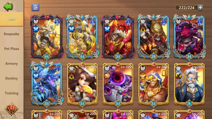 CCWR7 - GLOBAL - 1642K MIGHT - MALEFICA 44 + II LV49 - CELESTICA 43 + II LV39 - TOWN HALL 30 - 86/100 GOLD HEROES - 41 SKINS - 56K GEM