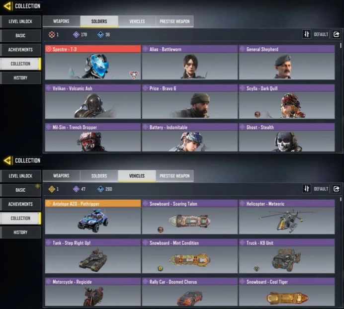 iOS Android - Level 400 - 4 Mytich - AK-47 Radiance , AK 117 Grim Ending , Spectre - 18 Legendery - 359 Epic - Code937