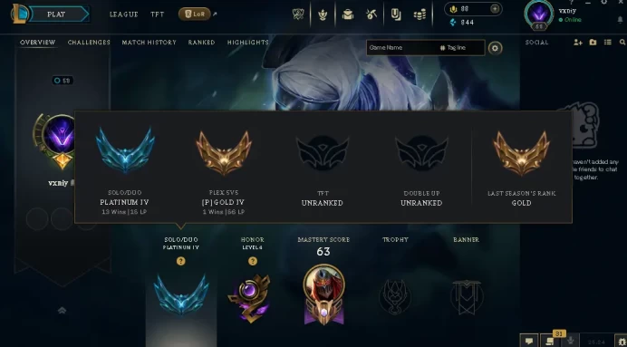 EUW / PLAT 4(15LP) ++HIGH LP GAIN/ 35 Champ / 6 Good skins / GOOD LOOT / HONOR 4 / S14 ACC / HANDMADE / UNVERIFIED ACCOUNT / LIFETIME WARRANTY