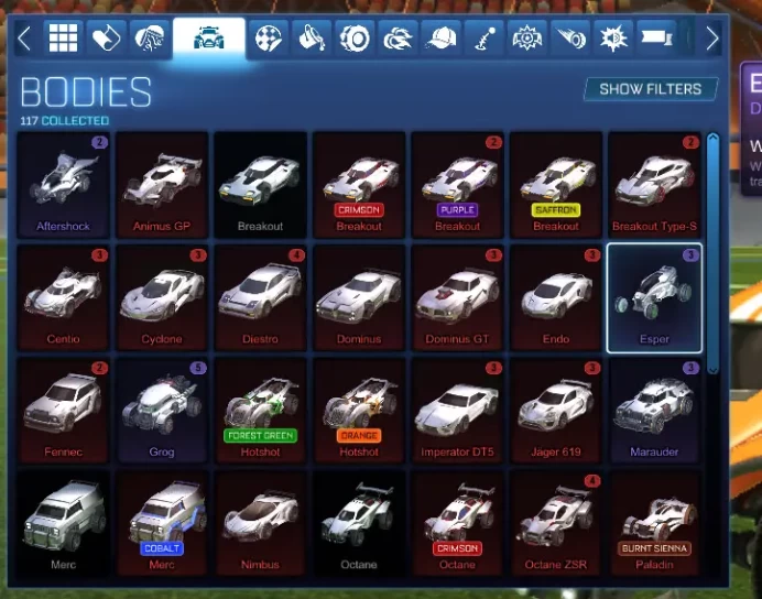 STOCK910 //Fennec + Octane ZSR + 40 Cars + 40 Boosts Account (K)