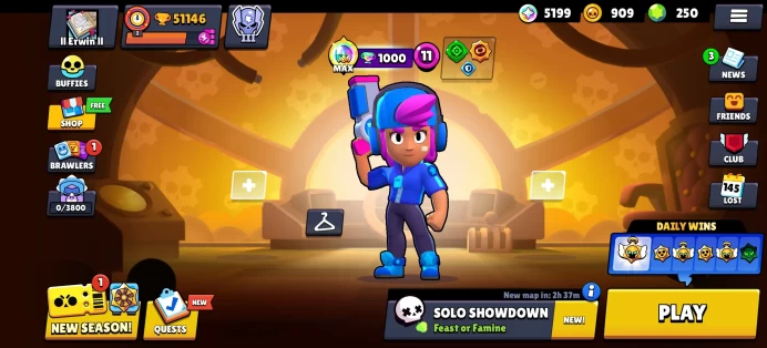 [Code 8723] Level 184 / 51k Trophy + Shelly Star / 257 Skins / Very Cheap